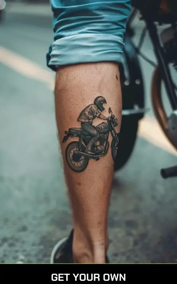 motorcycle and rider tattoo