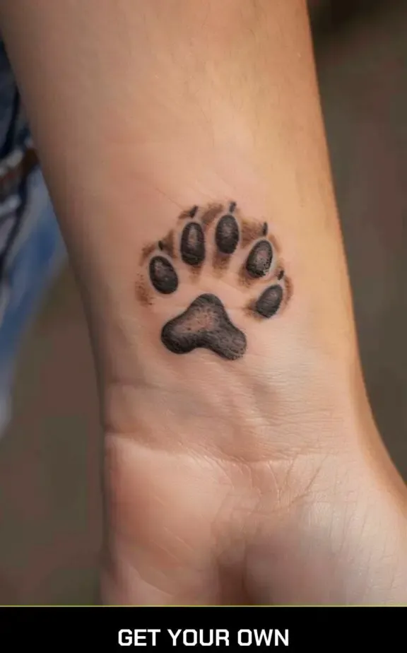 realistic cat paw tattoo