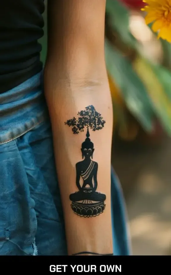 small female buddha tattoo