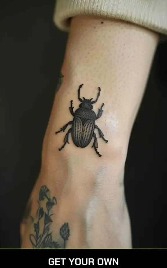 dotwork beetle tattoo idea
