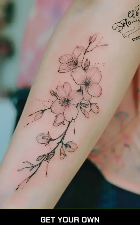 cherry blossoms japanese tattoo design