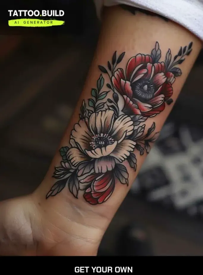 Colourful Women's Wrist Tattoo