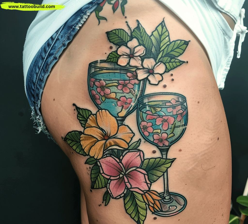 ladies summer thigh tattoos