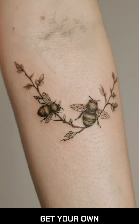 minimalist bee tattoo