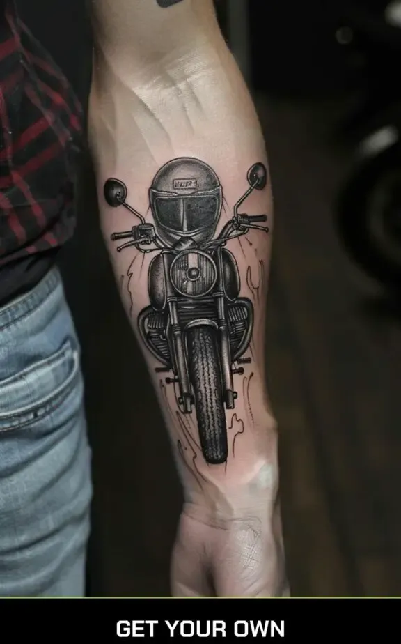motorcycle helmet tattoo