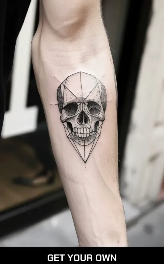 skull geometric tattoo designs
