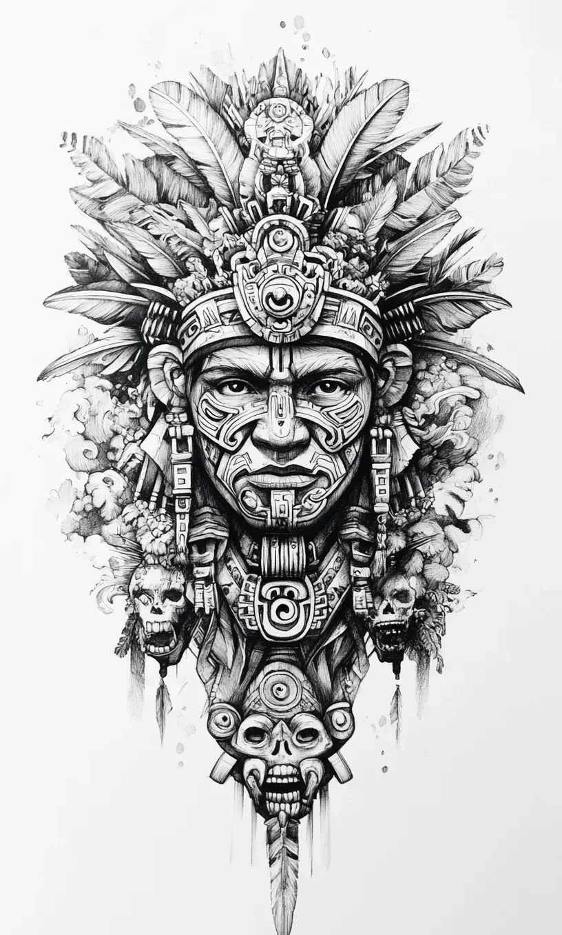 Aztec Drawings Tattoos-22