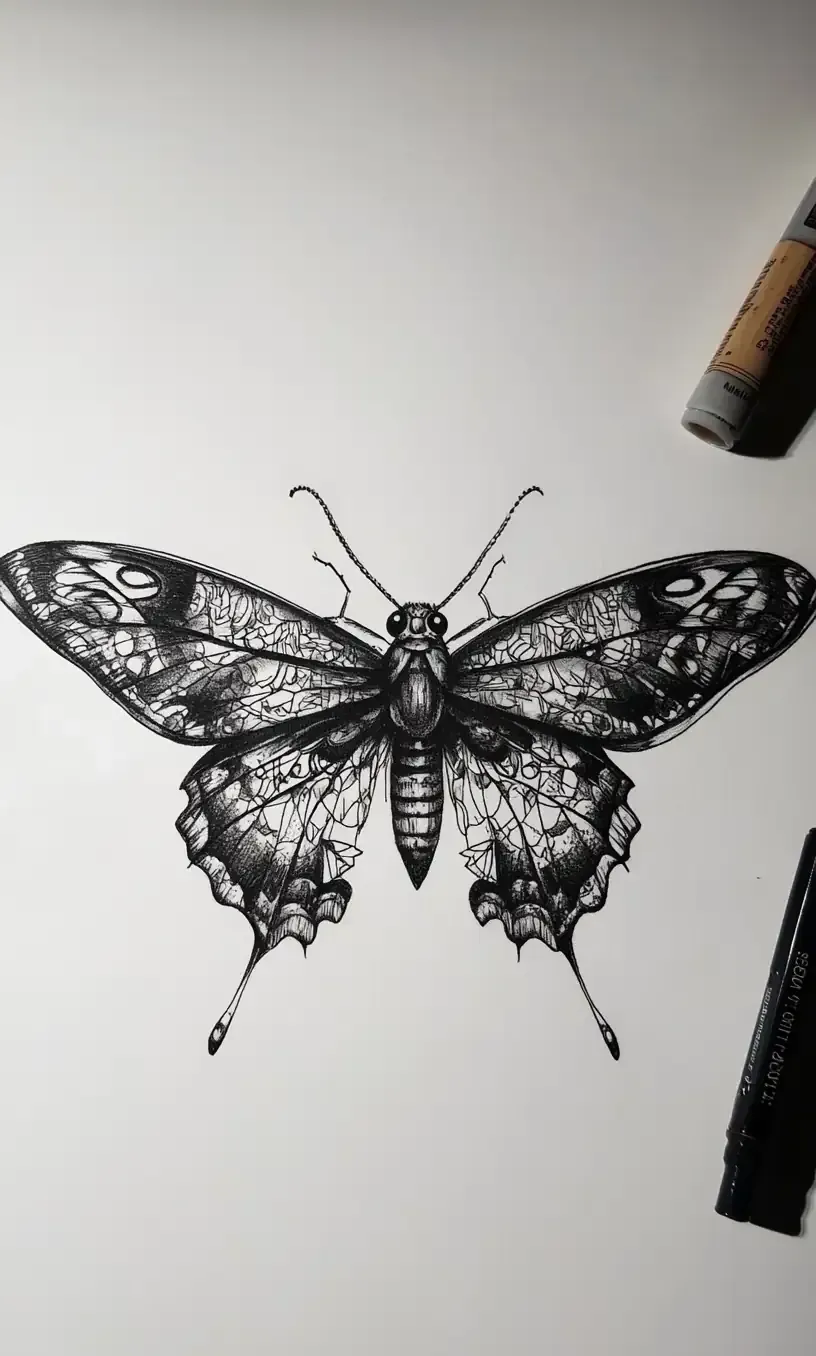 Moth Tattoo Drawings-2