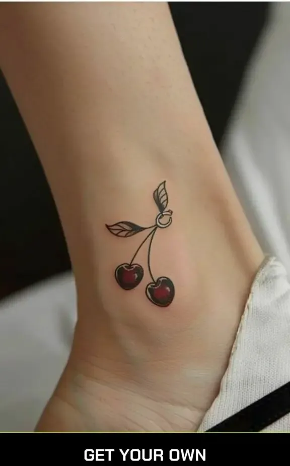 minimalist cherry tattoo idea