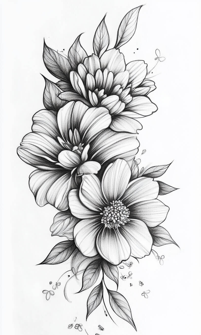 Flower Tattoo Drawings-7