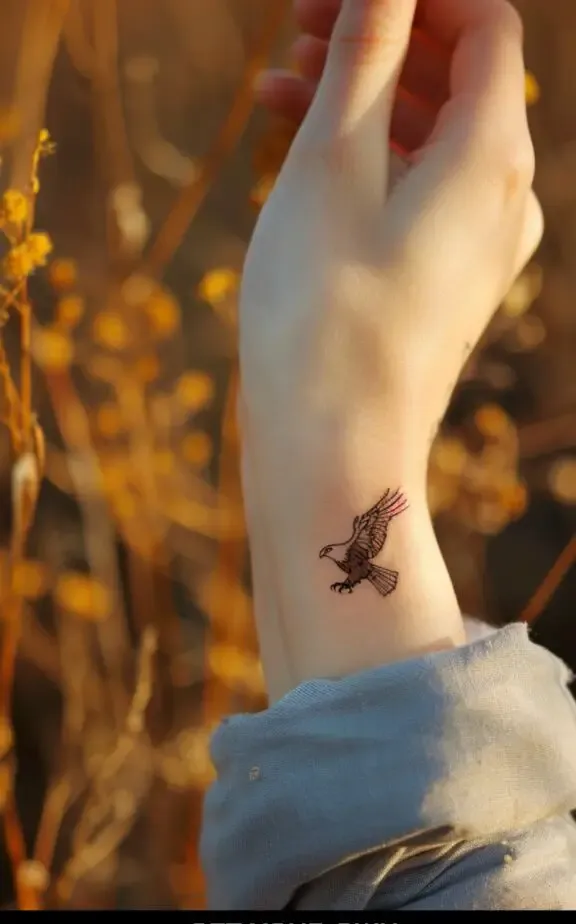 minimalist eagle tattoo for females
