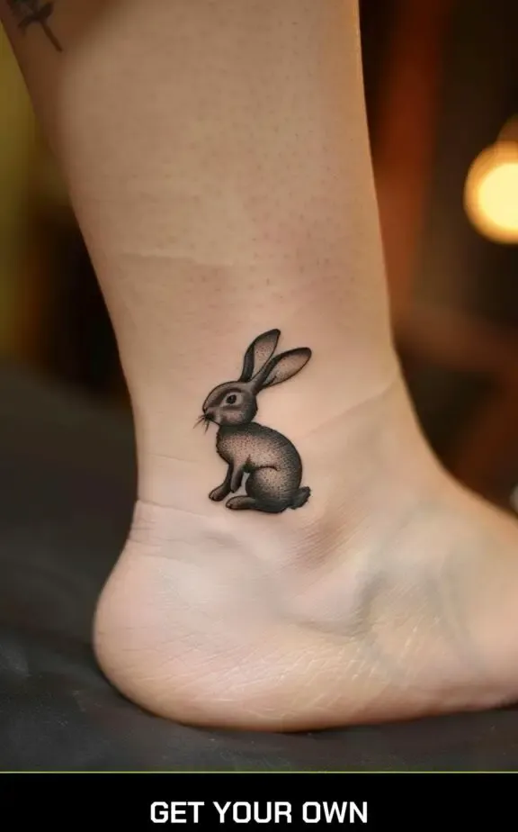 silhouette bunny tattoo idea