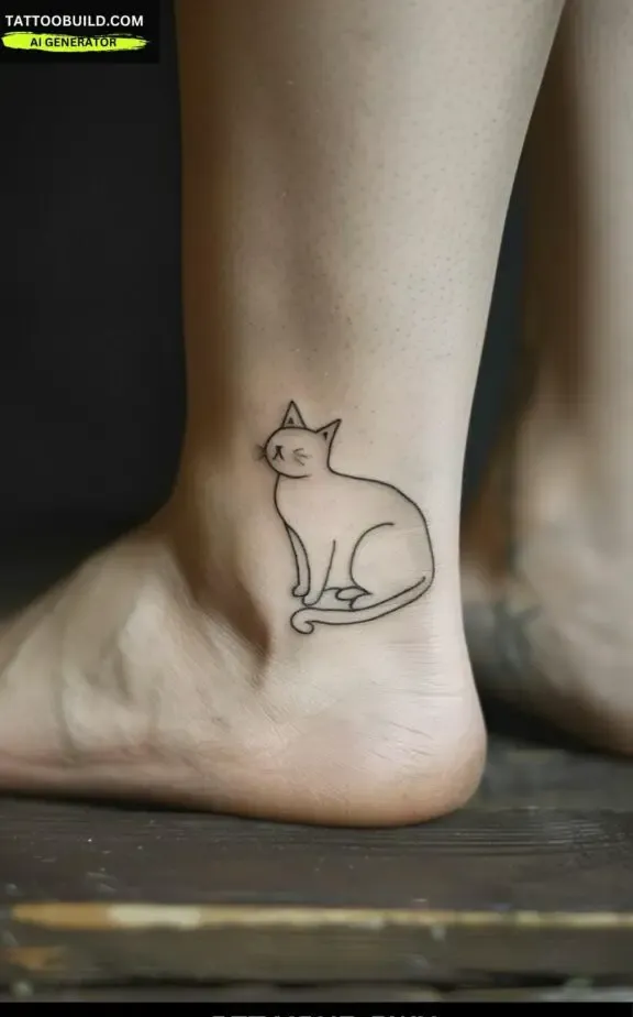 cute kitty little tattoos for females