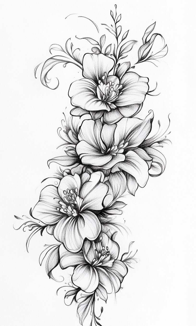 Flower Tattoo Drawings-12