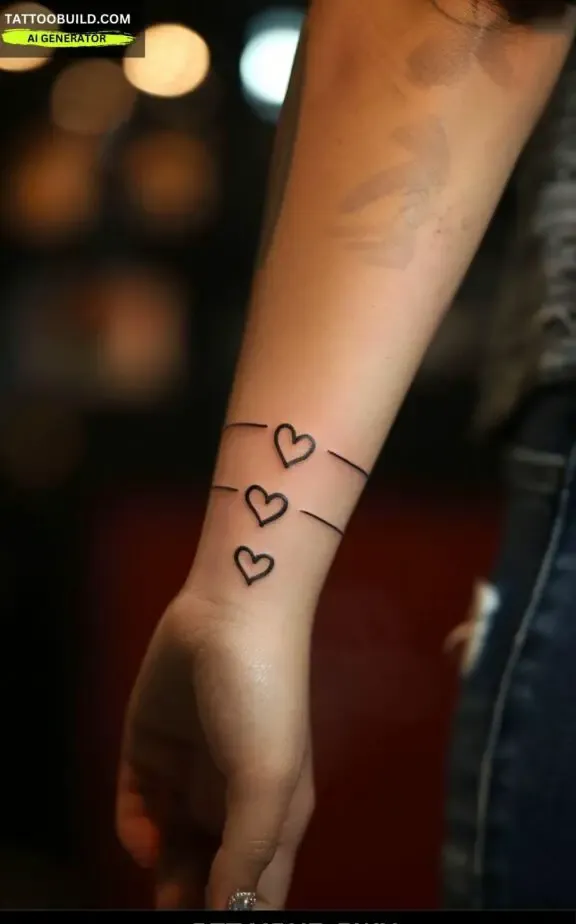 love symbol feminine bracelet tattoo