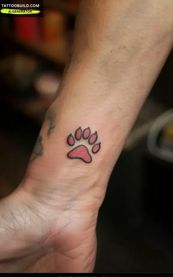 cute little paw tattoos for females 