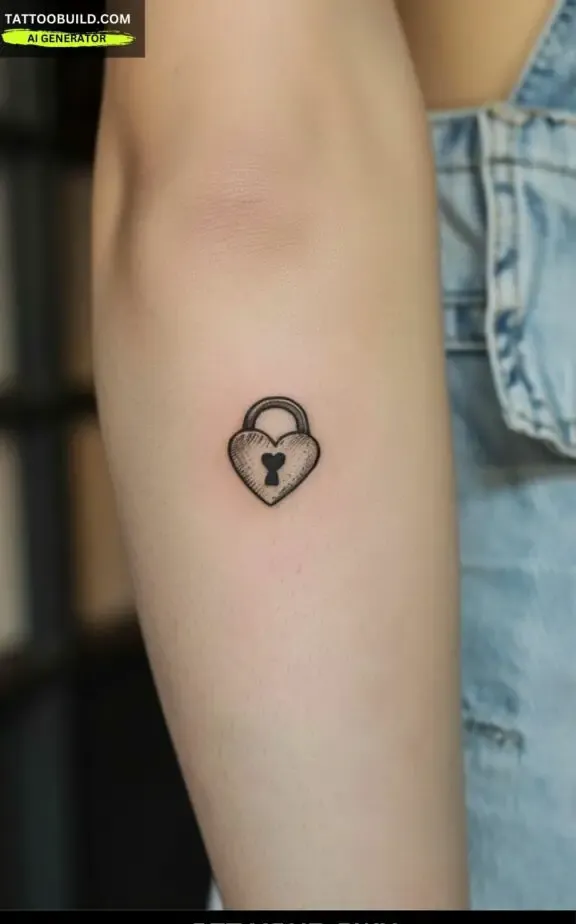 lock and key heart tattoo for women