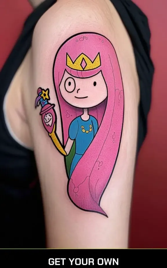 a tattoo of princess bubblegum from Adventure Time