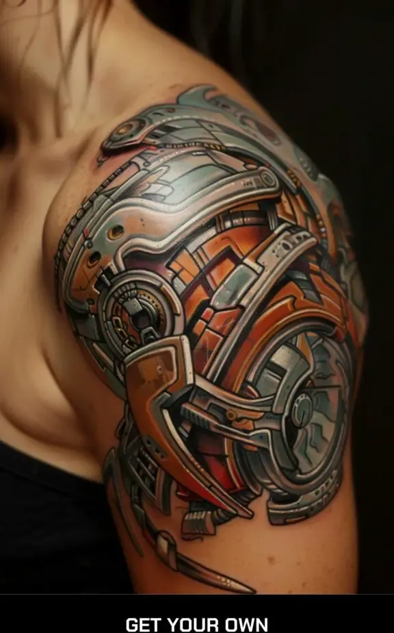biomechanical shoulder tattoo