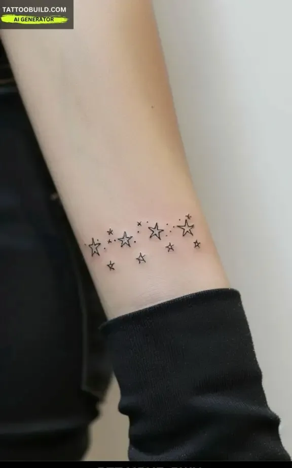 star bracelet tattoo for female 