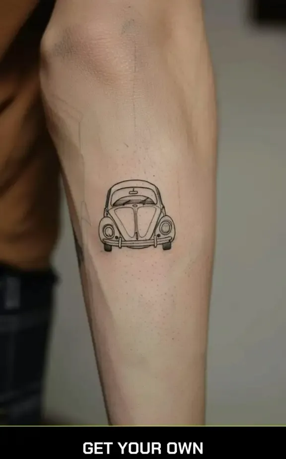 beetle minimalist car tattoo ideas