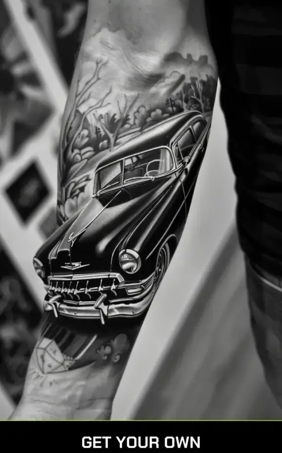 realistic convertible arm tattoo