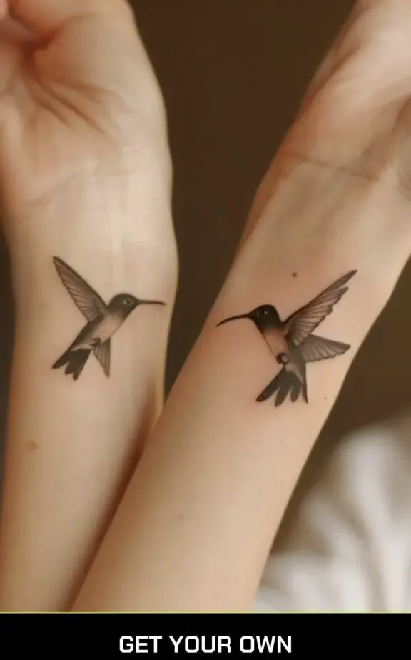 humming bird couple tattoo