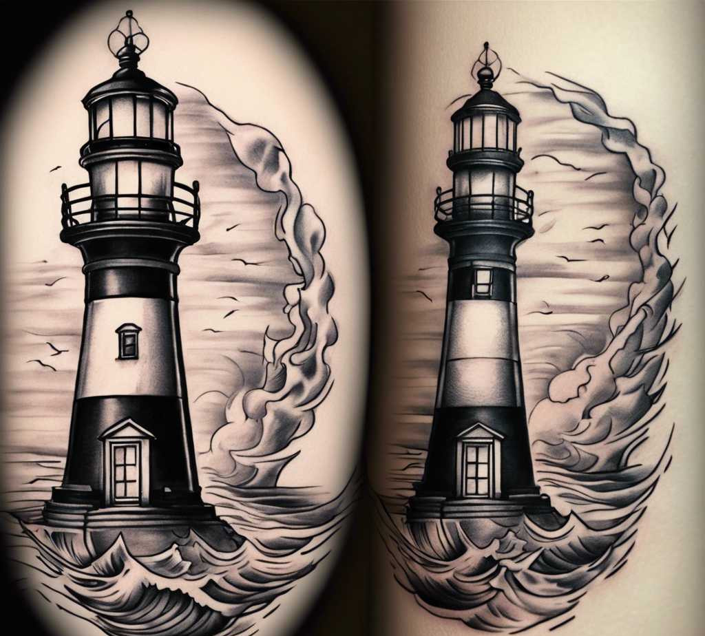 Lighthouse Tattoo Design Drawing