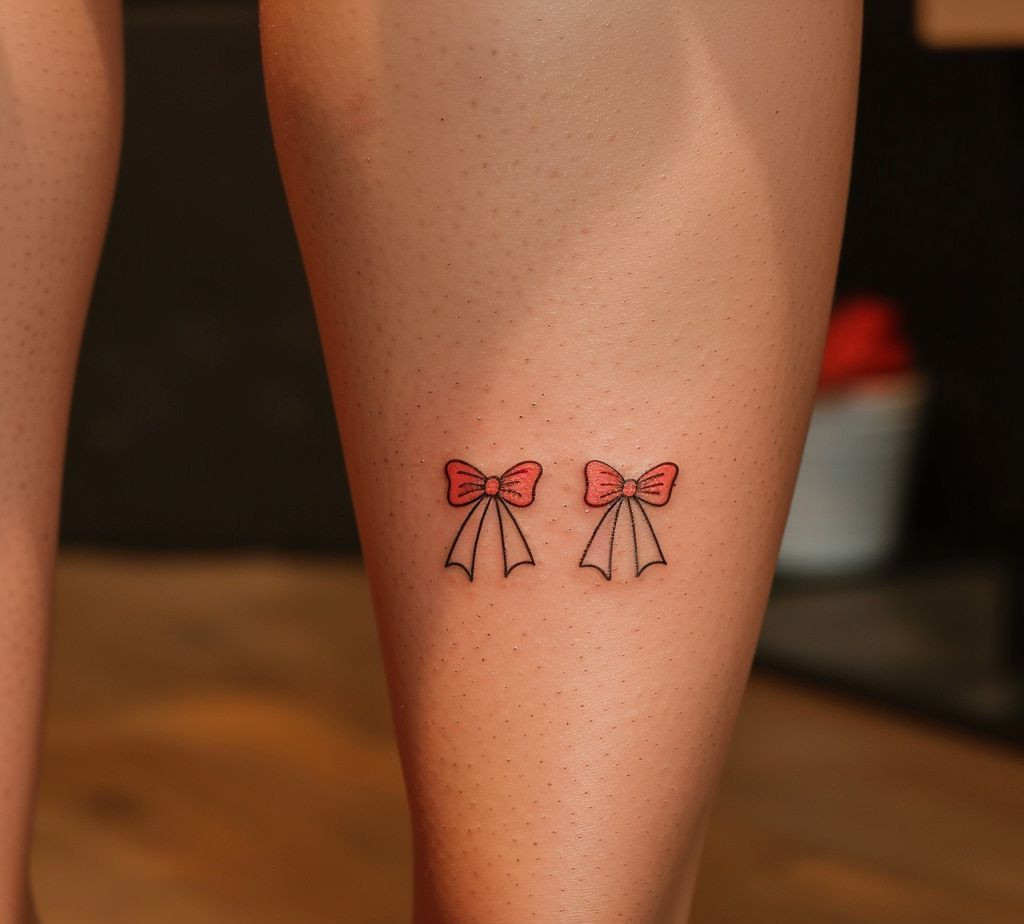 bow tattoo pink