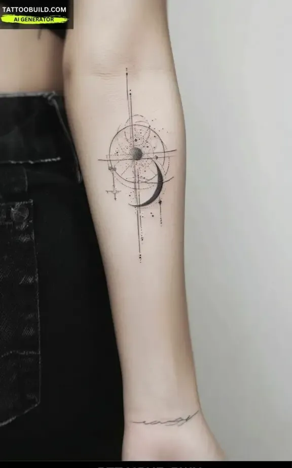 celestial and space meaningful tattoos for women