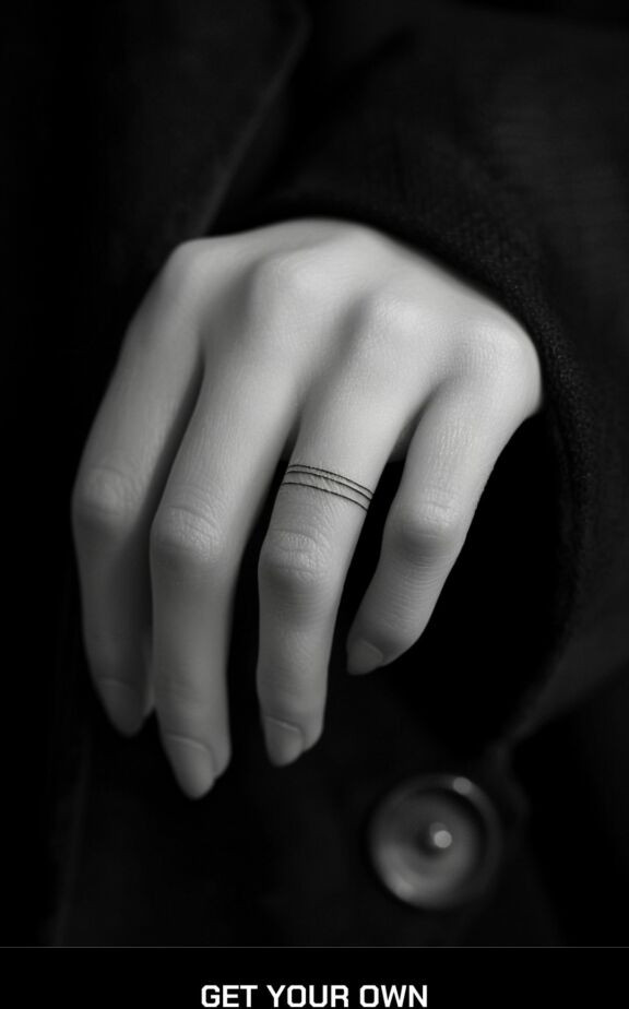 minimalist line tattoo on the finger