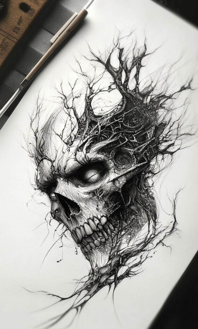 Gothic Tattoo Drawings-23