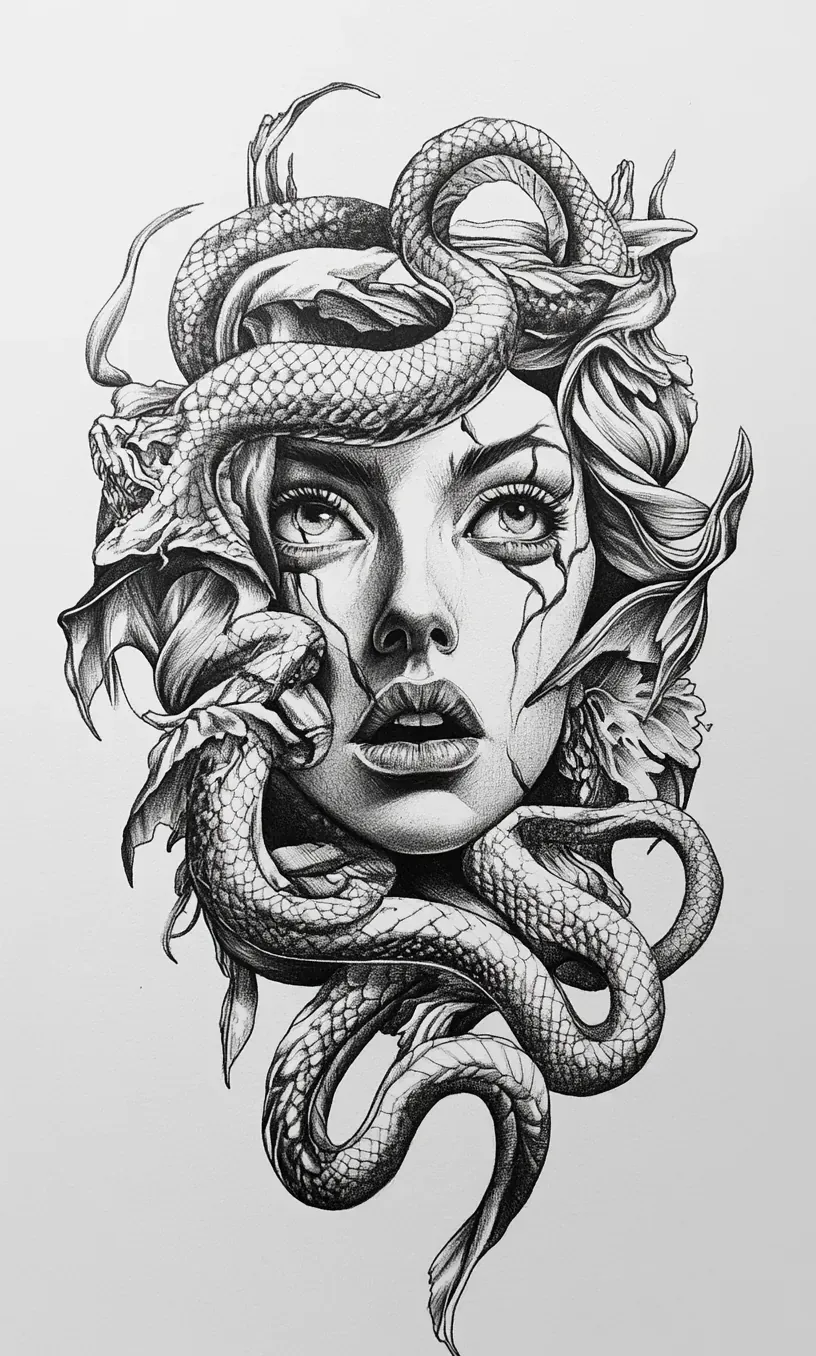 Drawing Medusa Tattoo-22