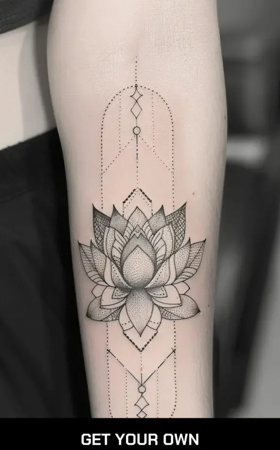 lotus geometric tattoo designs