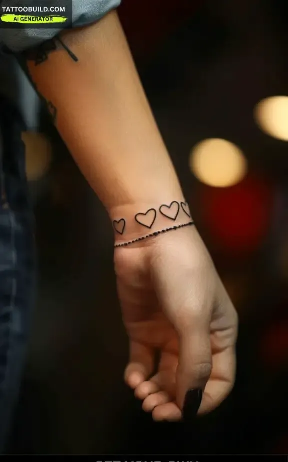 love feminine bracelet tattoo
