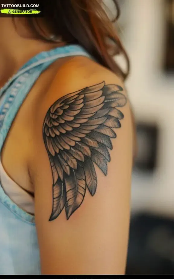 angel feather tattoo