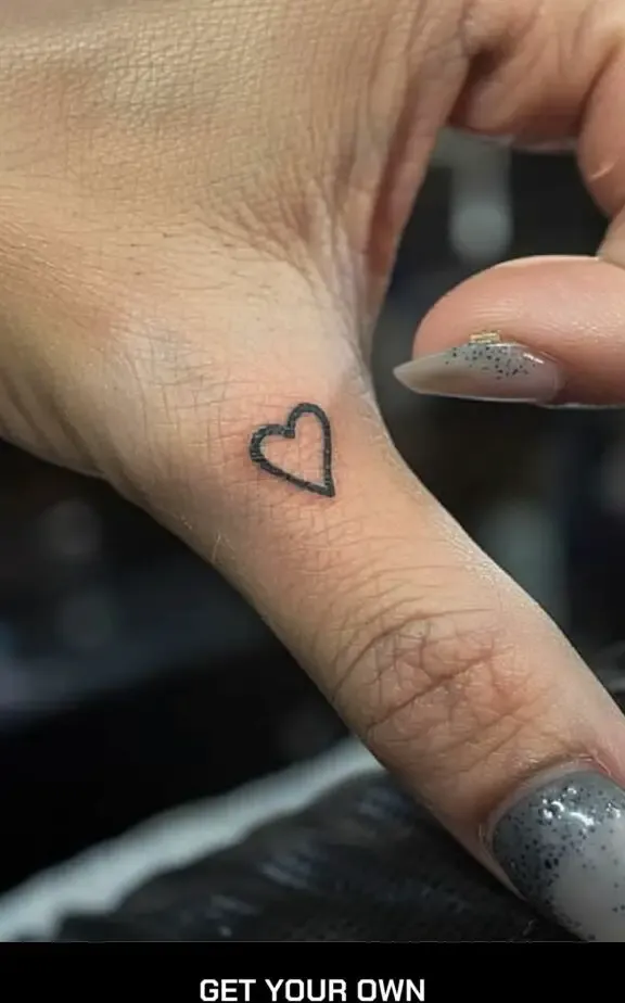 heart finger tattoo