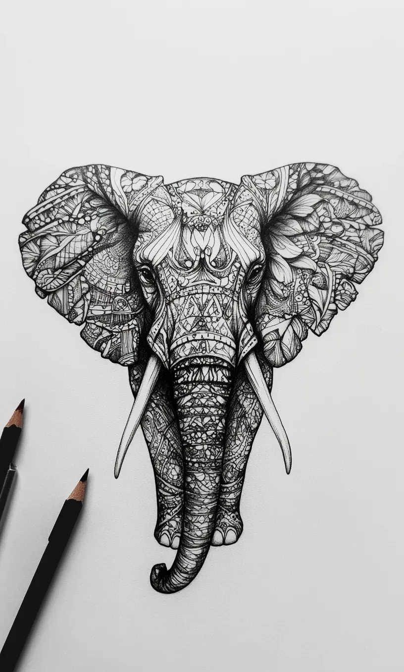 Elephant Tattoo Drawing-7
