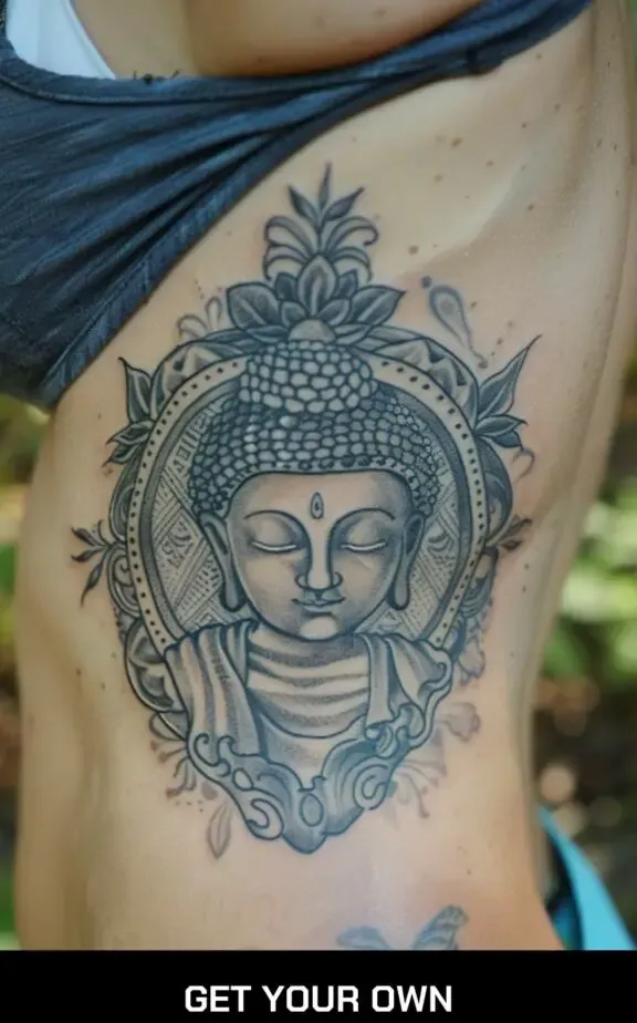 side body buddha tattoo for women