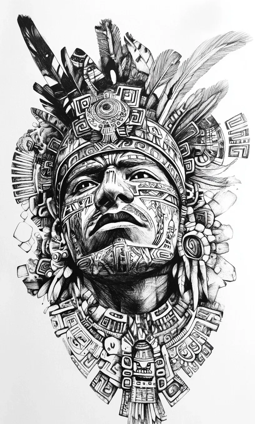 Aztec Drawings Tattoos-11