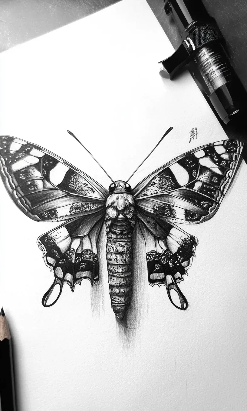 Moth Tattoo Drawings-8