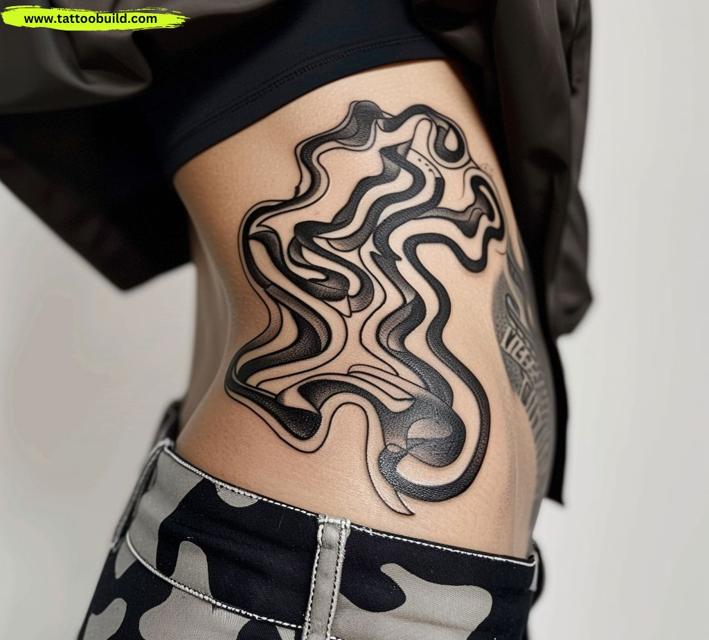 abstract side body tattoos for ladies