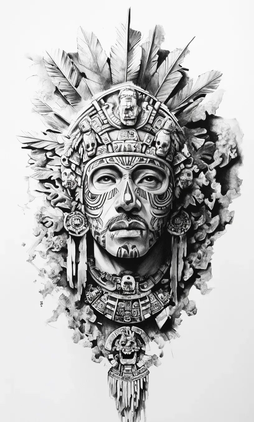 Aztec Drawings Tattoos-21
