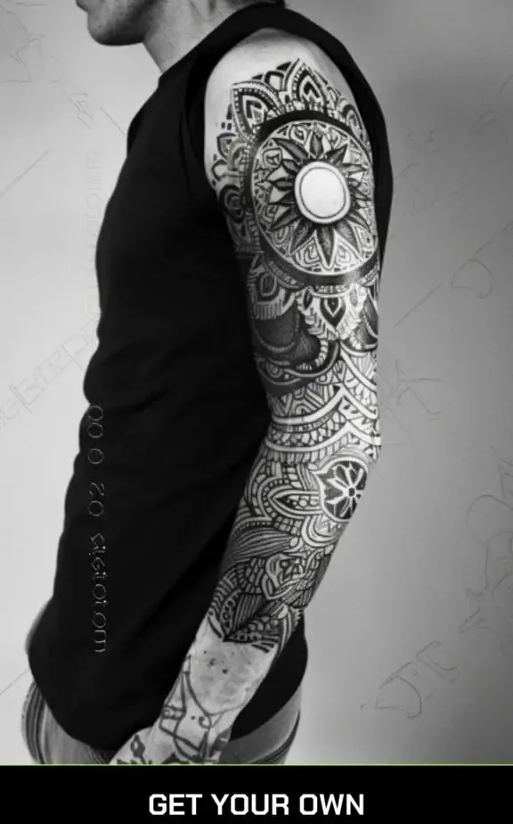 mandala blackwork tattoo design idea