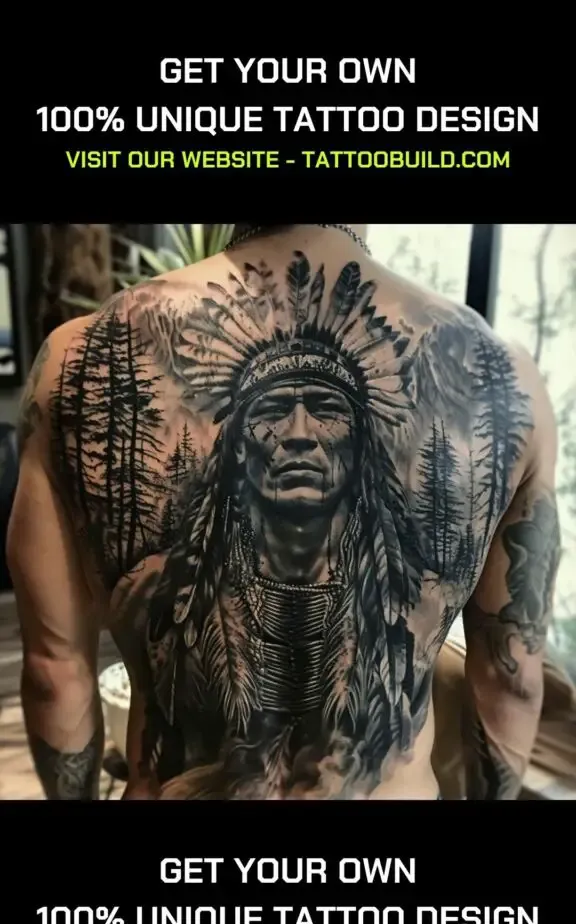  native warrior tattoo design idea