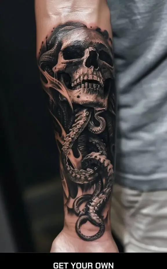 Skull medusa tattoo