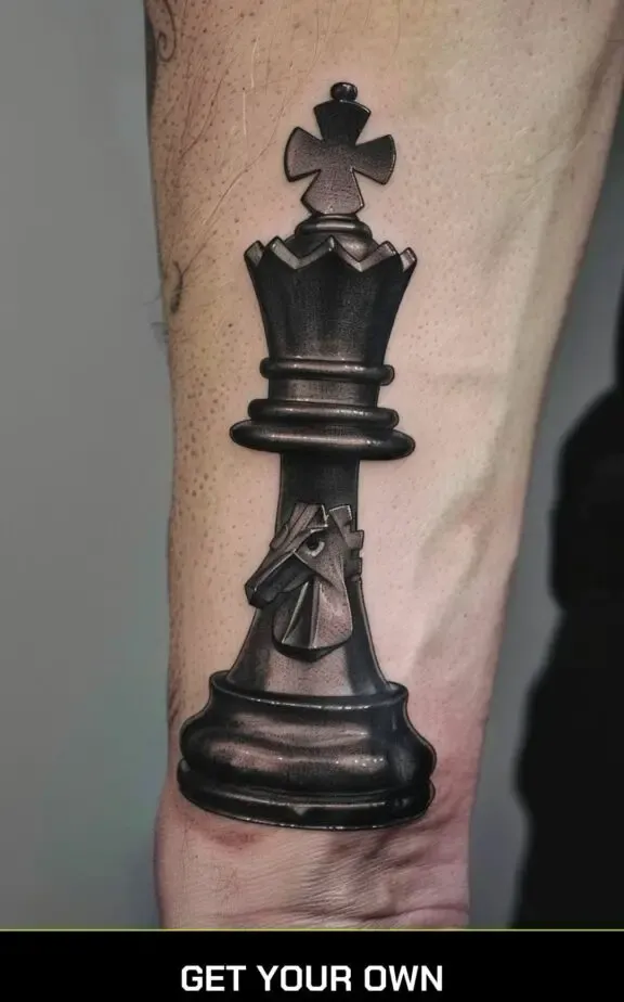 chess piece realistic tattoo