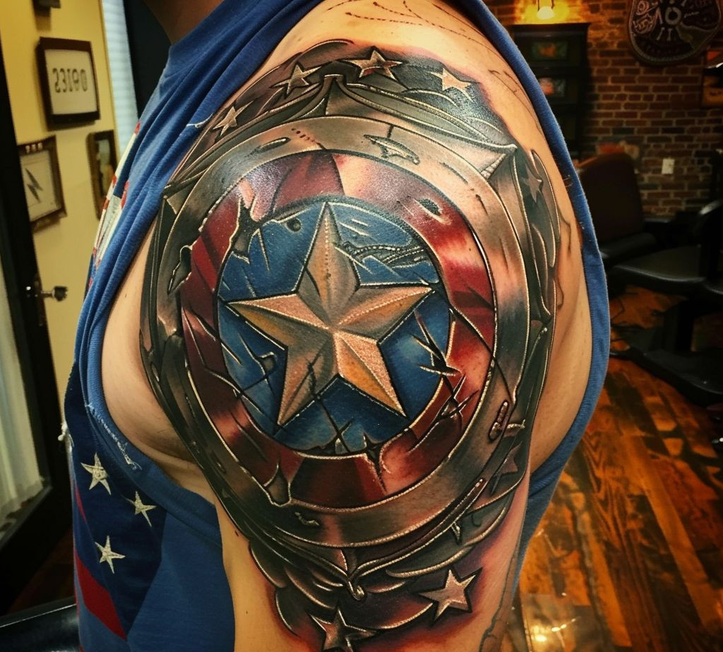 captain America shield tattoo