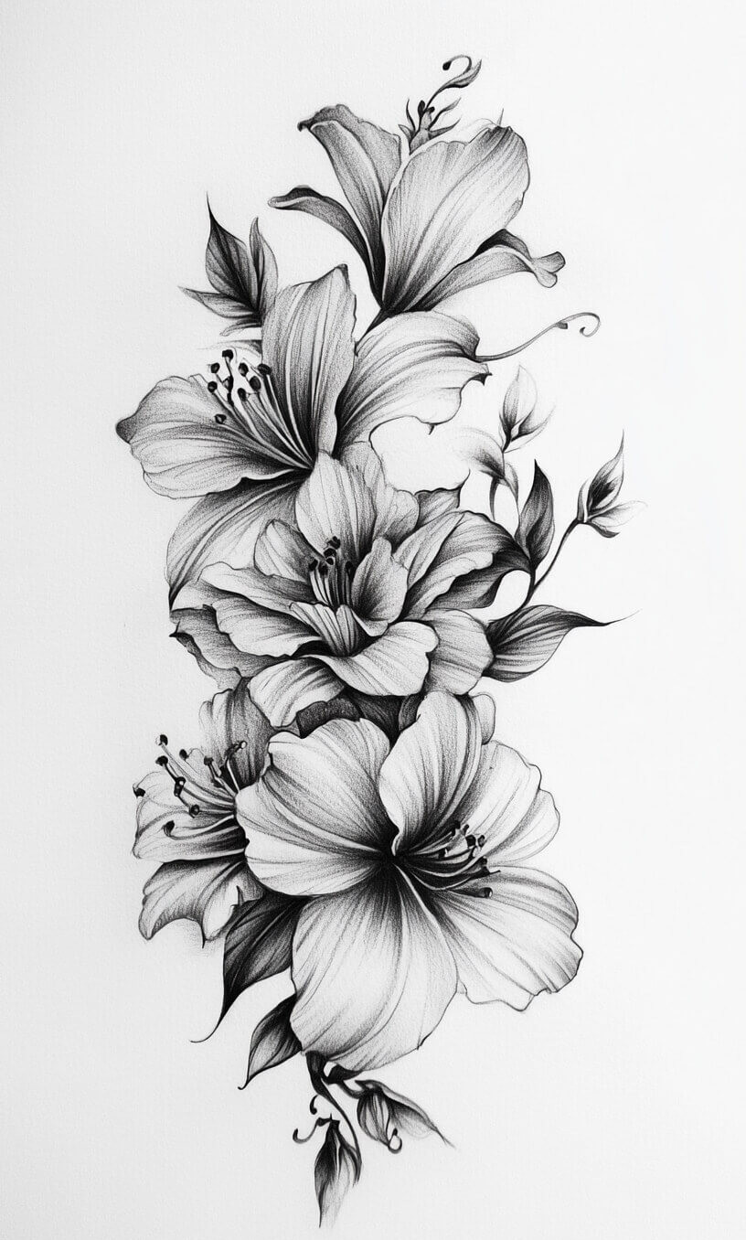 Flower Tattoo Drawings-26