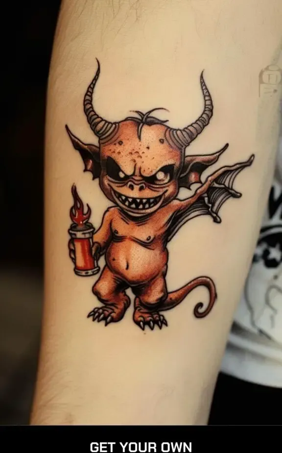 cute devil demon tattoo